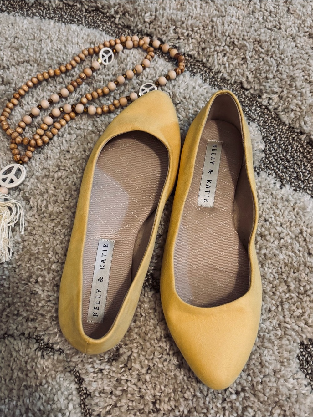 Brash Mustard Yellow Pointed-Toe Ballet Flats